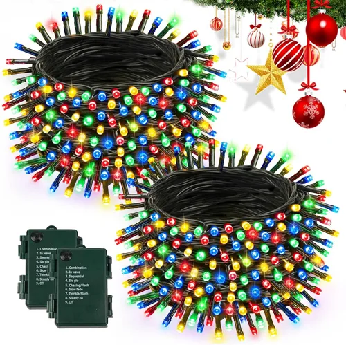 Vista 40 de Paquete de 2 tiras de 200 luces LED a pilas, luces parpadeantes multicolor Varios
