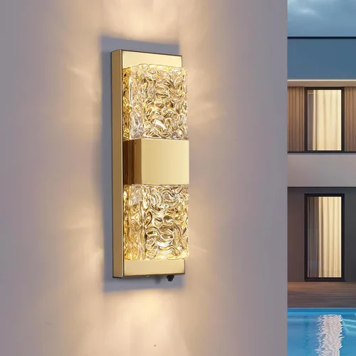 Vista 28 de Luz de pared inteligente para exteriores, RGB, App y Alexa, dorado