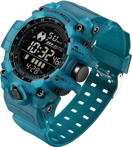 Vista 7 de Reloj digital multifunción para hombre, reloj electrónico, impermeable, con alarma, deportes