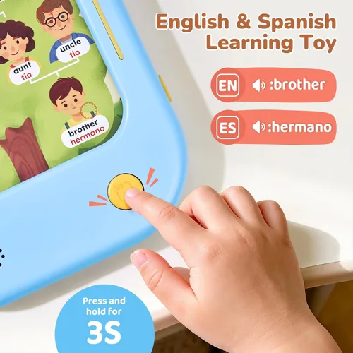 Vista 4 de JoyCat - Tableta de aprendizaje bilingüe para niños, 106 tarjetas parlantes español-inglés