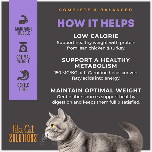 Vista 5 de Tiki Cat Born Carnivore - Alimento seco para gatos de peso óptimo, Turquía, bolsa de 2.8 libras