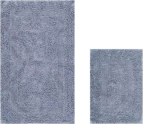 Vista 69 de Better Trends Alfombra de Inodoro en Forma de U Cubierta de Asiento de Inodoro de Lujo 100% Algodón Absorbente de Agua, Cubierta de Tapa Reversible