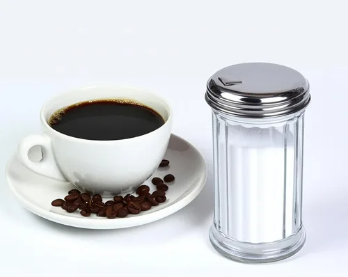 Vista 3 de BNYD Dispensador Vertedor de Azúcar de Vidrio, 5.5 pulgadas Clear glass shaker bottle with steel pour spout. Multi-purpose tabletop dispenser for
