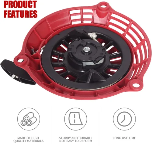 Vista 4 de Gashwer Arrancador de retroceso compatible con Honda GC 130/160 GCV 130/160 4hp 5hp 6hp 6.5hp EN2000 Hru19 GC135 GC160 piezas motor generador Rojo