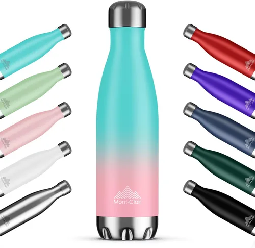 Vista 8 de Mont-Clair H2O - Botella de agua de acero inoxidable aislada al vacío, sin BPA, botella de bebidas frías 12 horas y calientes las 24 horas, metal