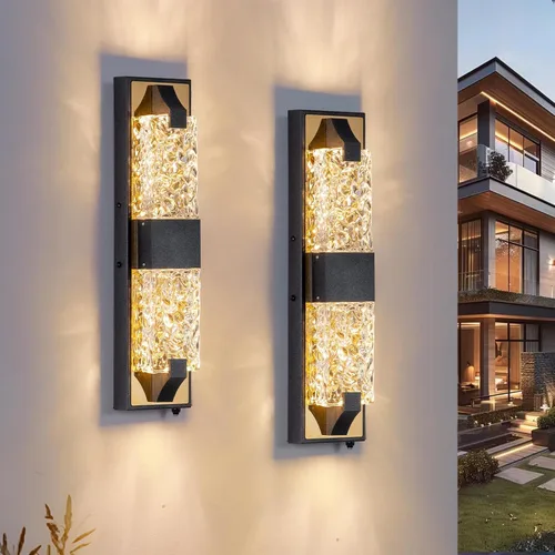 Vista 19 de Luz de pared inteligente para exteriores, RGB, App y Alexa, dorado