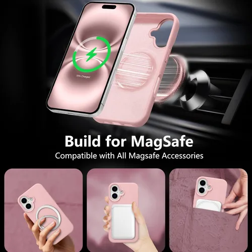 Vista 540 de Funda magnética de silicona para iPhone 13 Pro, color blanco antiguo [Compatible con Magsafe] [Forro de microfibra suave antiarañazos], funda