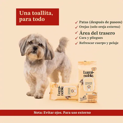 Vista 3 de LUMI-NOBLE. Toallitas para mascotas para perros y gatos, toallitas