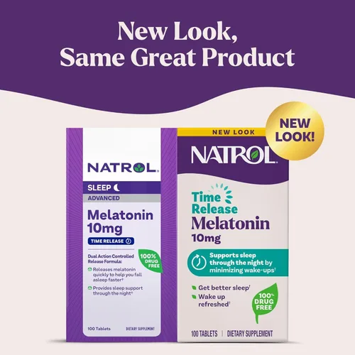Vista 4 de Natrol Tabletas de liberación temporal de melatonina de 5 mg de 100 ea (paquete de 4)