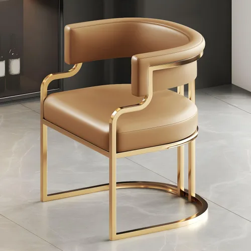 Vista 41 de Sillas de comedor de cocina para interiores, silla lateral tapizada para el hogar, silla con brazo de respaldo bajo, silla de comedor con piel