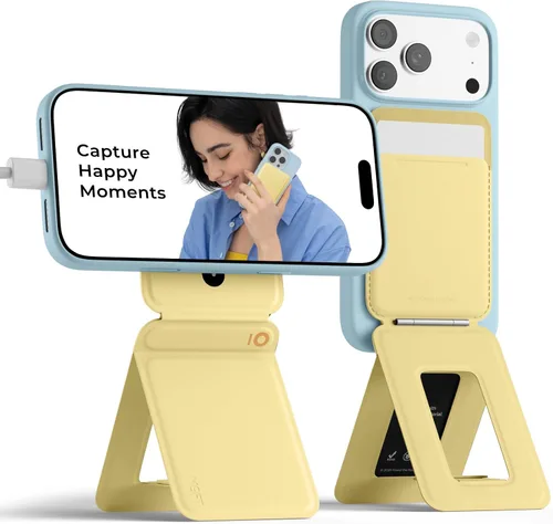 Vista 23 de MOFT MOVAS - Cartera de trípode para iPhone, múltiples ángulos, soporte de teléfono ligero y portátil, cartera magnética de cuero vegano MOVAS