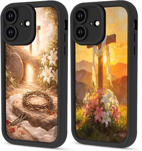 Vista 40 de Paquete de 2 fundas protectoras para iPhone 8 Plus/7 Plus de 5.5 pulgadas con collage de versículos bíblicos de Jesús para mujeres y niñas, diseño