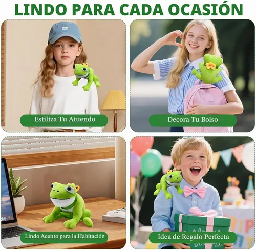 Vista 6 de Imán de hombro de felpa de rana, accesorios de disfraz de animales