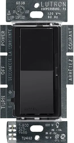 Vista 24 de Lutron Diva LED+ Interruptor Regulador de Luz para Bombillas LED Regulables, Halógenas e Incandescentes, 150 Vatios, Unipolar o 3 Vías, Almendra