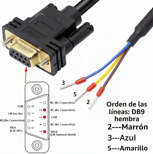 Vista 2 de XMSJSIY DB9 Conector RS232 Serial Port Adaptadores de cable sin soldadura Femenino