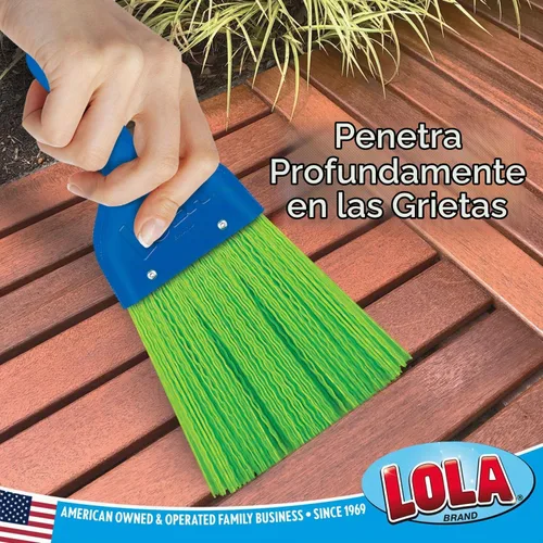Vista 5 de LOLA Escoba de batir resistente, cepillo de mano, cerdas duraderas, barre la suciedad y los desechos, compacta, agujero para colgar para fácil