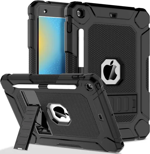 Vista 13 de Funda LTROP para iPad de 10.2 Pulgadas 9ª/ 8ª/ 7ª Generación (2021/2020/ 2019) con Soporte para Lápiz y Soporte, Funda Protectora Resistente Híbrida