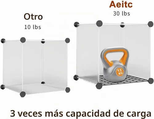 Vista 4 de Aeitc 16 cubos de almacenamiento, cubos de 14 x 14 pulgadas, más resistentes (añade panel de alambre), organizador de ropa de bricolaje