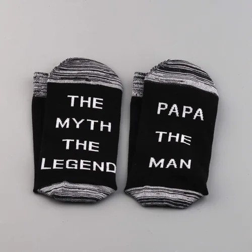 Vista 5 de LEVLO Regalo de papá regalo para papá abuelo papá el hombre el mito la leyenda calcetines de algodón regalo para el día del padre regalo