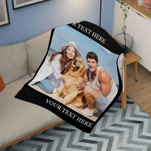 Vista 4 de Mantas personalizadas con fotos, 1 foto, manta personalizada, regalos personalizados para mamá, papá, pareja, novia, novio, esposa, marido, 8 tamaños