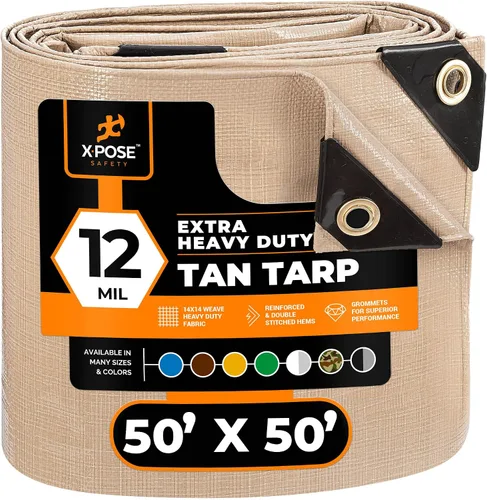 Vista 83 de Xpose Safety Lona protectora de polietileno plateado resistente de 5 x 7 pies - Funda protectora multiusos - Duradera, resistente al agua
