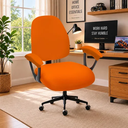 Vista 107 de Fundas elásticas resistentes al agua para sillas de computadora - Protectores lavables para respaldo giratorio y asiento para mascotas - Negro