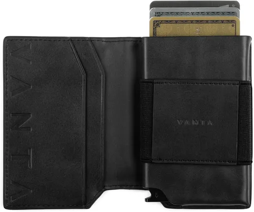 Vista 2 de VANTA Cartera plegable Lynx con más de 6 ranuras para tarjetas de crédito y banda de dinero, Billetera plegable