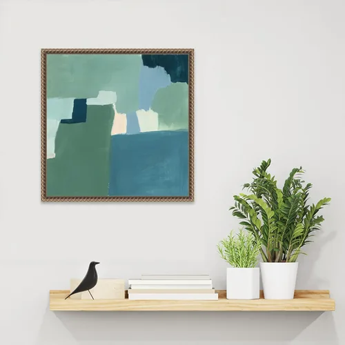 Vista 6 de Amanti Art Lienzo enmarcado para pared, 16 x 16 pulgadas, verde azulado y salvia I de Victoria Barnes, lienzo enmarcado para pared, obras de arte