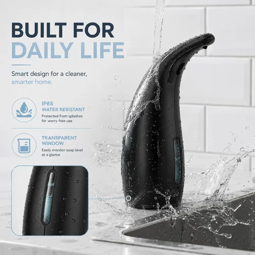 Vista 7 de Dispensador automático de jabón líquido, 4 niveles, 10oz Recargable - negro