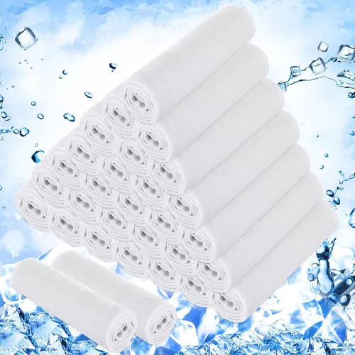 Vista 36 de Hosuly Paquete de 30 Toallas Refrescantes, 40"x12" Hielo Transpirables Suaves Frías Paño de Sudor Microfibra Paños de Entrenamiento para Gimnasio
