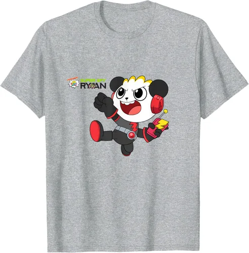 Vista 45 de Ryan's World Super Spy Combo Panda Camiseta, gris, S Asfalto