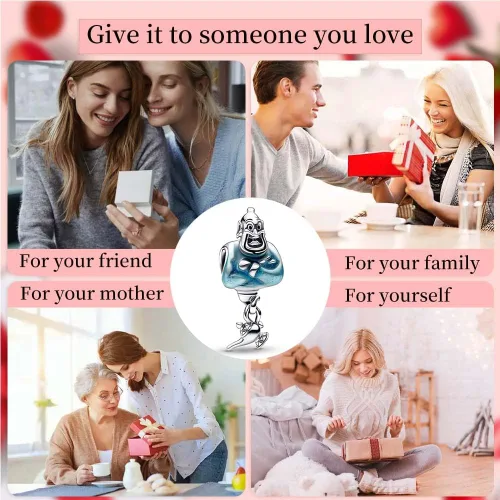 Vista 4 de polengju Dijes de piedra natal para pulsera europea de plata de ley 925, colgantes para pulseras europeas originales, regalos del día de la madre