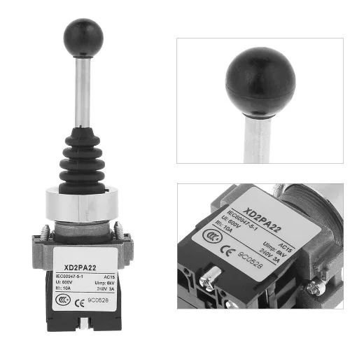 Vista 8 de 2NO Joystick Switch AC 380V DC 220V Momentary Spring Retorno para Control Industrial y Operaciones de Máquina