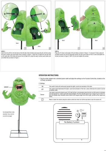 Vista 9 de Decoración animada de Slimer de Ghostbusters de 5 pies para Halloween Multicolor