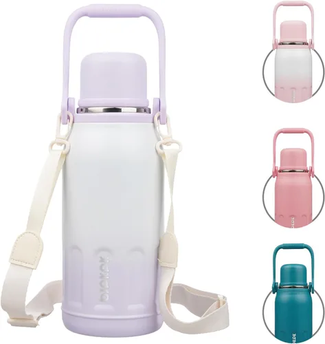 Vista 24 de BJPKPK - Botellas de agua termoaisladas de 27 onzas con tapa y asa de transporte, botellas de agua de acero inoxidable libres de BPA para la Verde