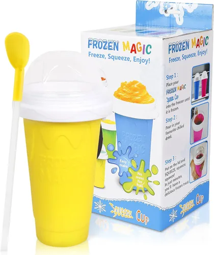 Vista 8 de Taza para hacer granizados - Taza mágica de congelación rápida, máquina portátil de doble capa para granizados geniales para batidos, jugos, helados