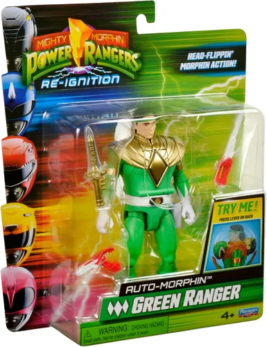 Vista 9 de Power Rangers Re-Ignition - Figura de acción de 6 pulgadas Auto Morphin, Green Ranger