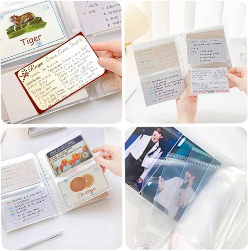 Vista 4 de BetterJonny - Organizador de tarjetas de índice de 3 x 5, tarjetas de índice de plástico transparente, bolsas organizadoras de libros, soporte