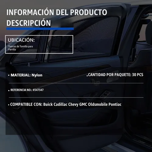 Vista 8 de 30 tuercas de retención de rejilla de coche, tuerca de tornillo de parrilla de nylon con # 347347