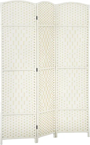 Vista 22 de HOMCOM Divisor de habitación de 3 paneles, pantalla de privacidad plegable de 6 pies de alto, partición de pared independiente tejida a mano