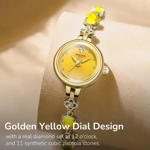 Vista 3 de SOLLEN Women's Bracelet Watch, Analog Quartz Dainty Fashion Ladeis Watches, Waterproof Luxury Vintage Casual Women Wristwatch, Jewelry Gift for