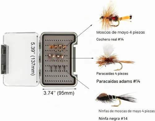 Vista 5 de Kit de Combo de Pesca con Mosca Extreme Aventik 0/1/2/3/4/5/6 Peso, Kit de Cañas de Pescar y Carrete de Mosca para Principiantes con Una Funda