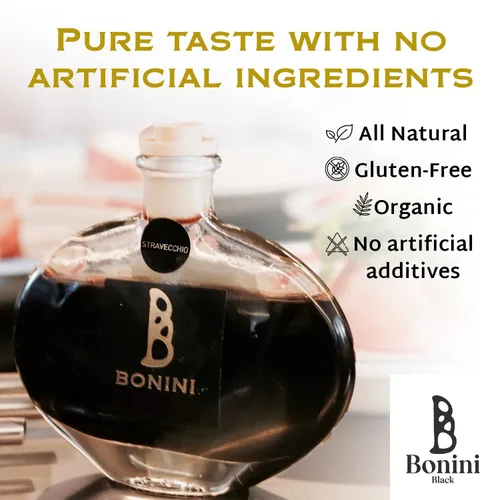 Vista 3 de BONINI BLACK STRAVECCHIO - Condimento artesanal envejecido de 25 años, hecho a mano en Italia, el condimento de los grandes chefs, condimento