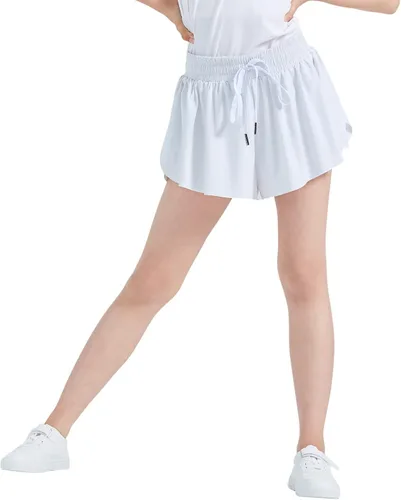 Vista 5 de Pantalones cortos atléticos fluidos para adolescentes, gimnasio, yoga, entrenamiento, correr, faldas de mariposa, lindas prendas de moda de verano