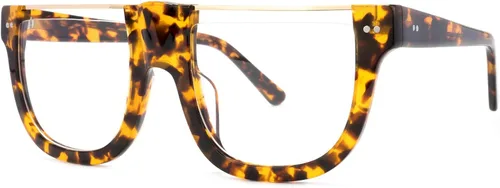 Vista 2 de Zeelool Elegantes lentes semimirregulares de acetato de gran tamaño para hombres y mujeres con lente transparente sin receta North HP0223 tamaño más