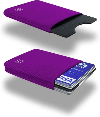 Vista 3 de Modern Carry Tarjetero elástico minimalista, cartera minimalista ultra fina para hombres y mujeres, tarjetero de crédito y tarjetas de visita
