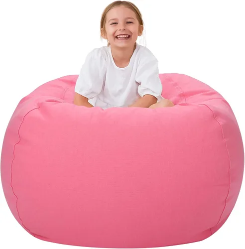 Vista 13 de Aubliss - Silla de almacenamiento para peluches en forma de puf (Estrella Aqua, Mediana (32"))