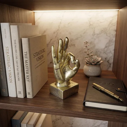 Vista 6 de Nice purchase Estatuas de escritorio con gestos de mano, escultura de dedos, decoración creativa para el hogar, sala de estar, estante
