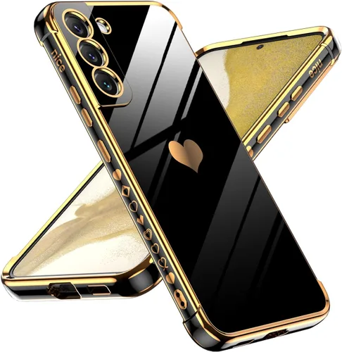 Vista 64 de LeYi Funda para Motorola-G 2025: Love Heart Plating Luxury, Negro
