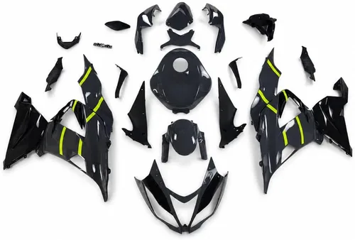 Vista 32 de Carenado negro brillante para Kawasaki Ninja 2013-2018 ZX6R 636 001 Negro Brillante